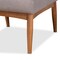 Baxton Studio Riordan Mid-Century Modern Grey Fabric and Walnut Brown Finished Wood Dining Chair 186-11356-Zoro - alternate 2
